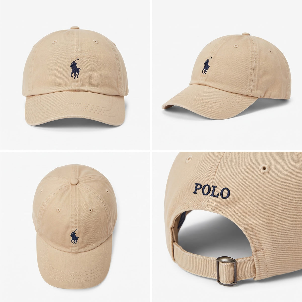 Dad Cap Unstructured in Desert Sand/Navy Blue