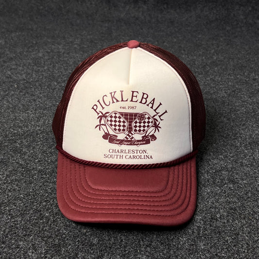 Pickleball-themed trucker hat