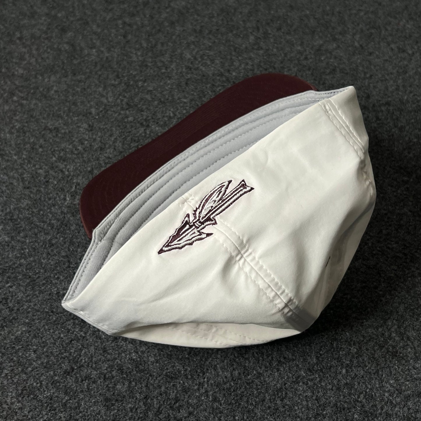 Capelli Sport “G” Fitted Cap – White & Maroon ( L size )