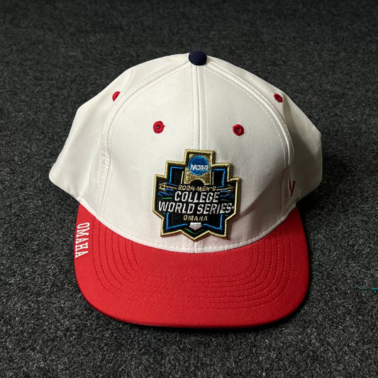 College World Series Fitted Cap – White & Red ( XL size )