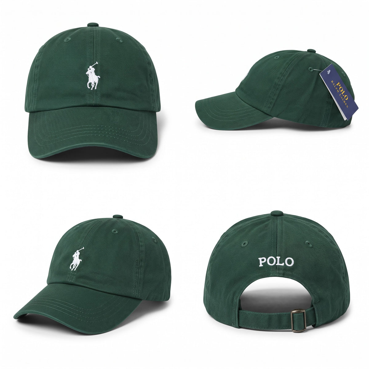 Green and White Polo Cap