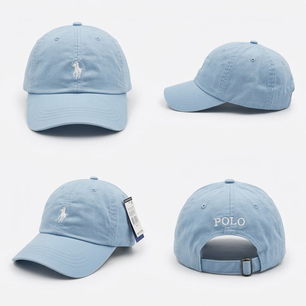 Dad Cap Unstructured in Sky Blue/Cream