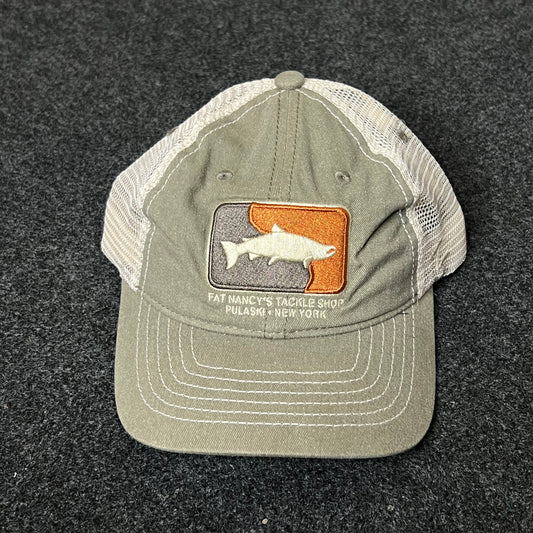 Fish Patch Trucker Hat – Olive Green & White Mesh Cap