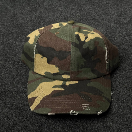 distressed camouflage Unstructured Cap
