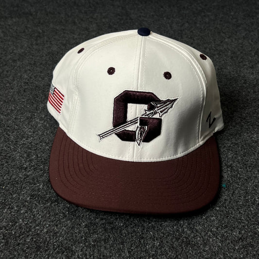 Capelli Sport “G” Fitted Cap – White & Maroon ( L size )