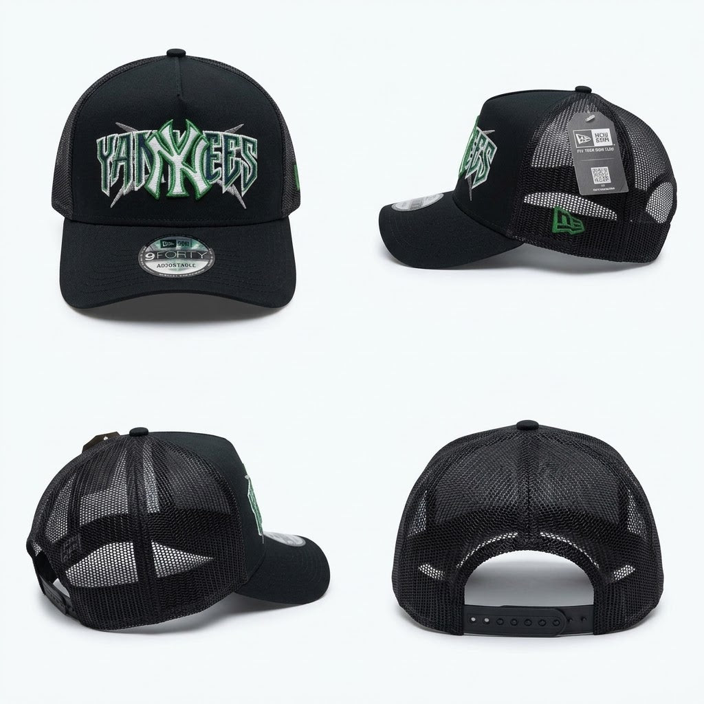Black & Green New York Yankees Trucker Snapback Cap