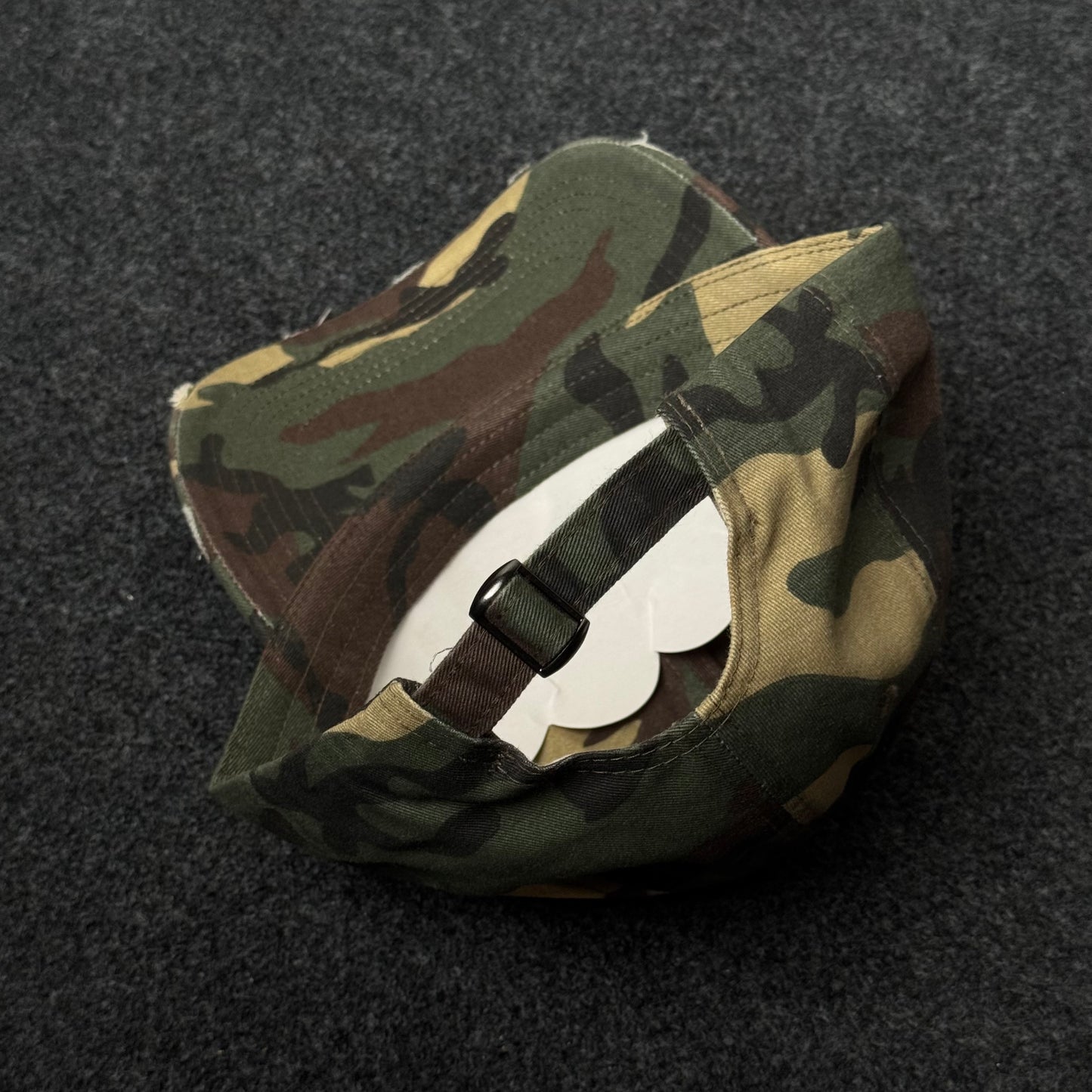 distressed camouflage Unstructured Cap