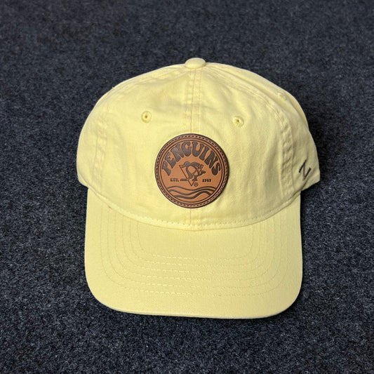 Yellow Flowriders Dad Hat – Leather Patch Adjustable Cap