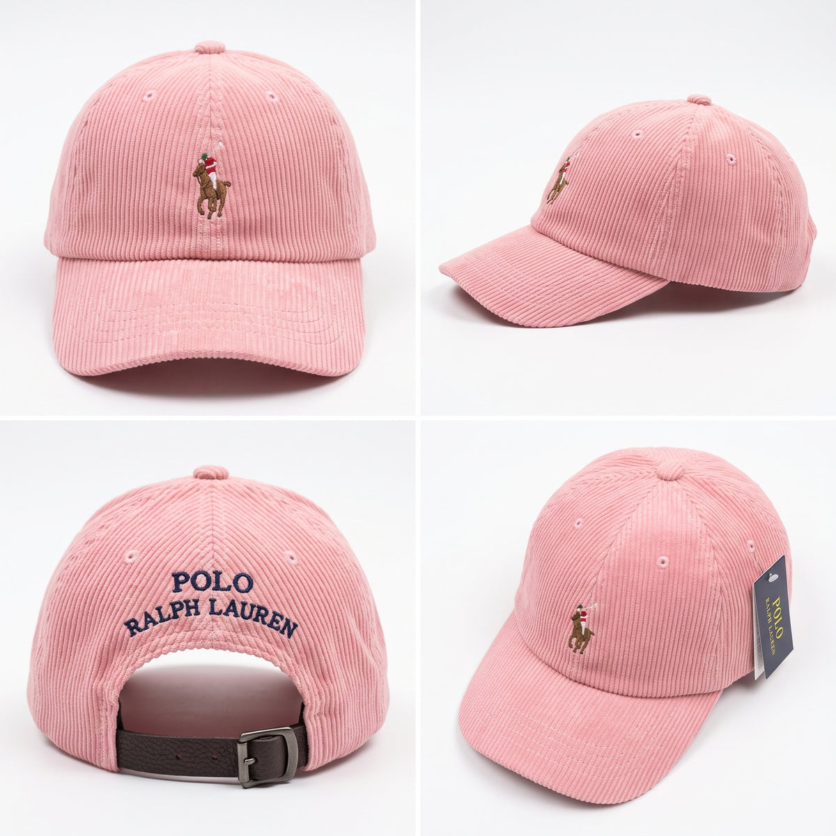 Dad Cap Unstructured in PINK with Leather Strap