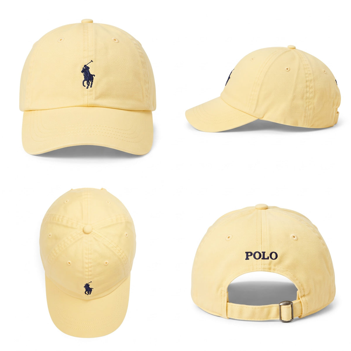 Dad Cap Unstructured Pastel Yellow/Navy