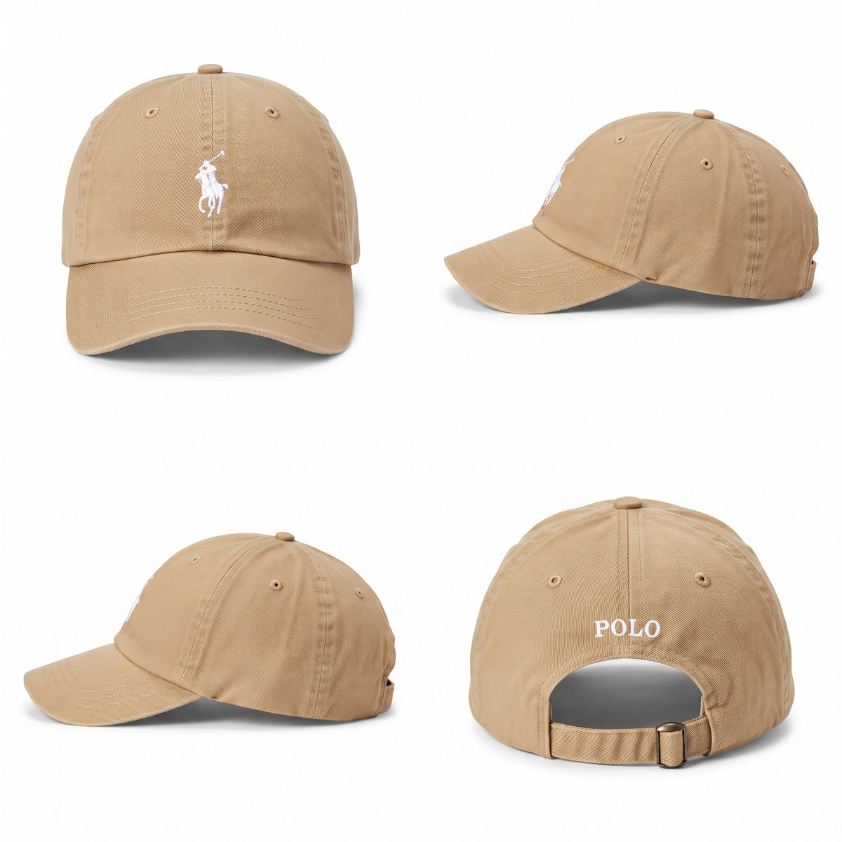 Polo Ralph Lauren Cap in Tan Khaki/White