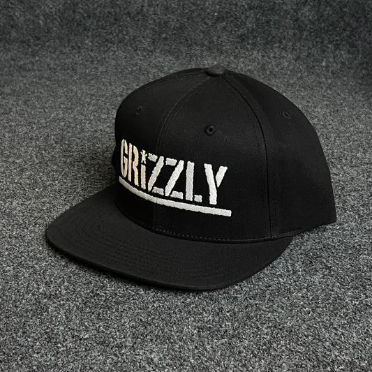 "GRIZZLY" Signature skate style, bold graphic impact Flat Cap