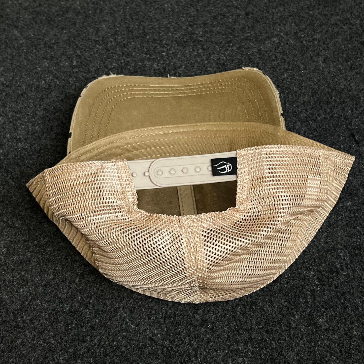 Distressed Trucker Hat With A Cheetah Print Design