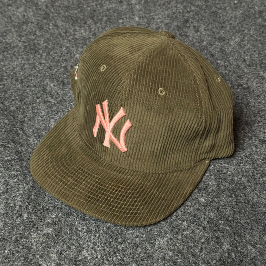 New Era NY Yankees 9FORTY Corduroy Hat – Olive Green & Salmon Pink