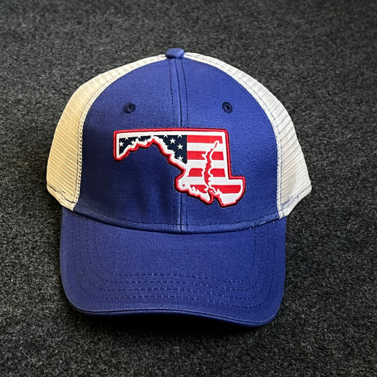 Maryland USA Flag Patch Trucker Cap