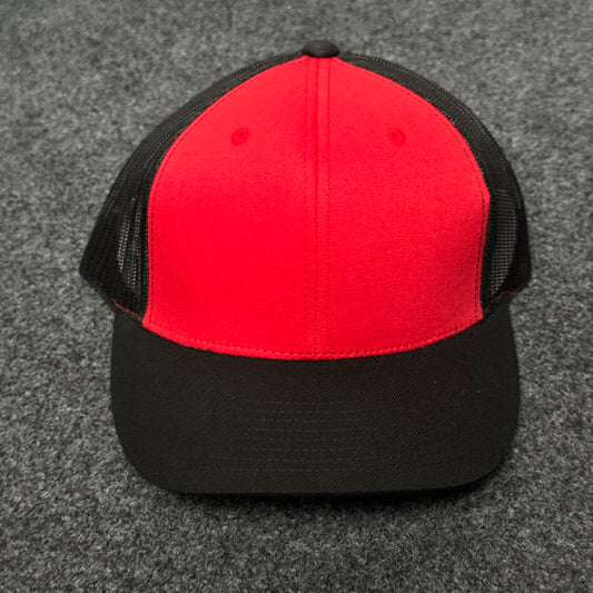 Blank Trucker-Style Cap with A Red front & A Black Back