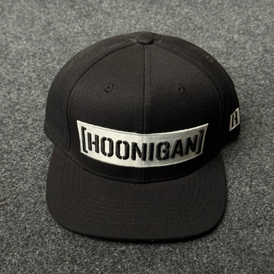 Hoonigan Classic Black Snapback Flat Bill Cap