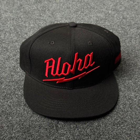 "Aloha-Waukee" Black Snapback Flat Cap