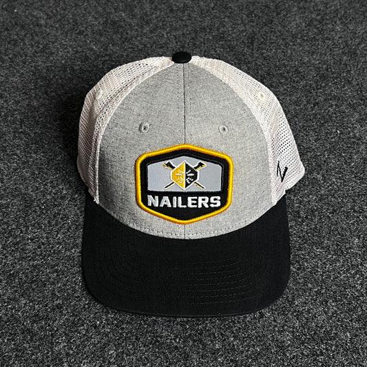 Wheeling Nailers Zephyr Suit Trucker Hat.
