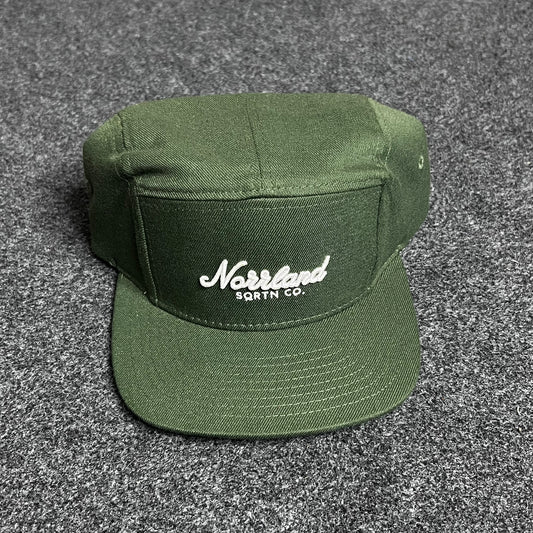 Script Stone Olive 5-panel cap