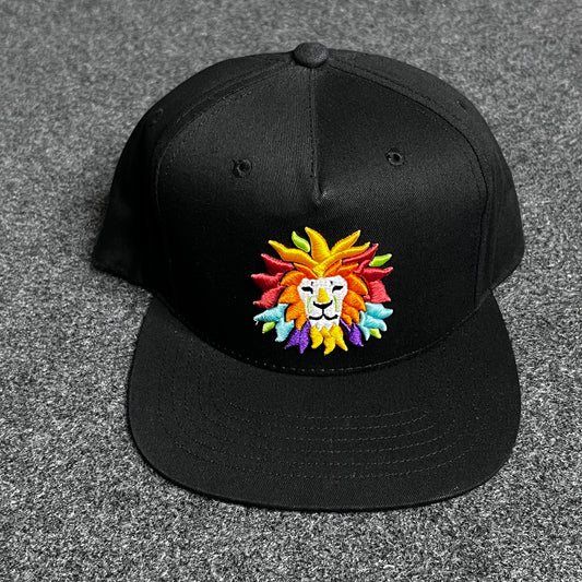 San Diego Zoo Colorful Lion Flat Brim Snapback Cap.