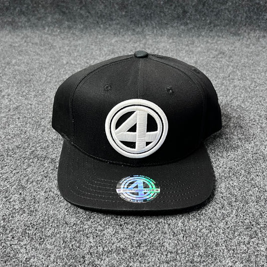 "4" logo black snapback cap