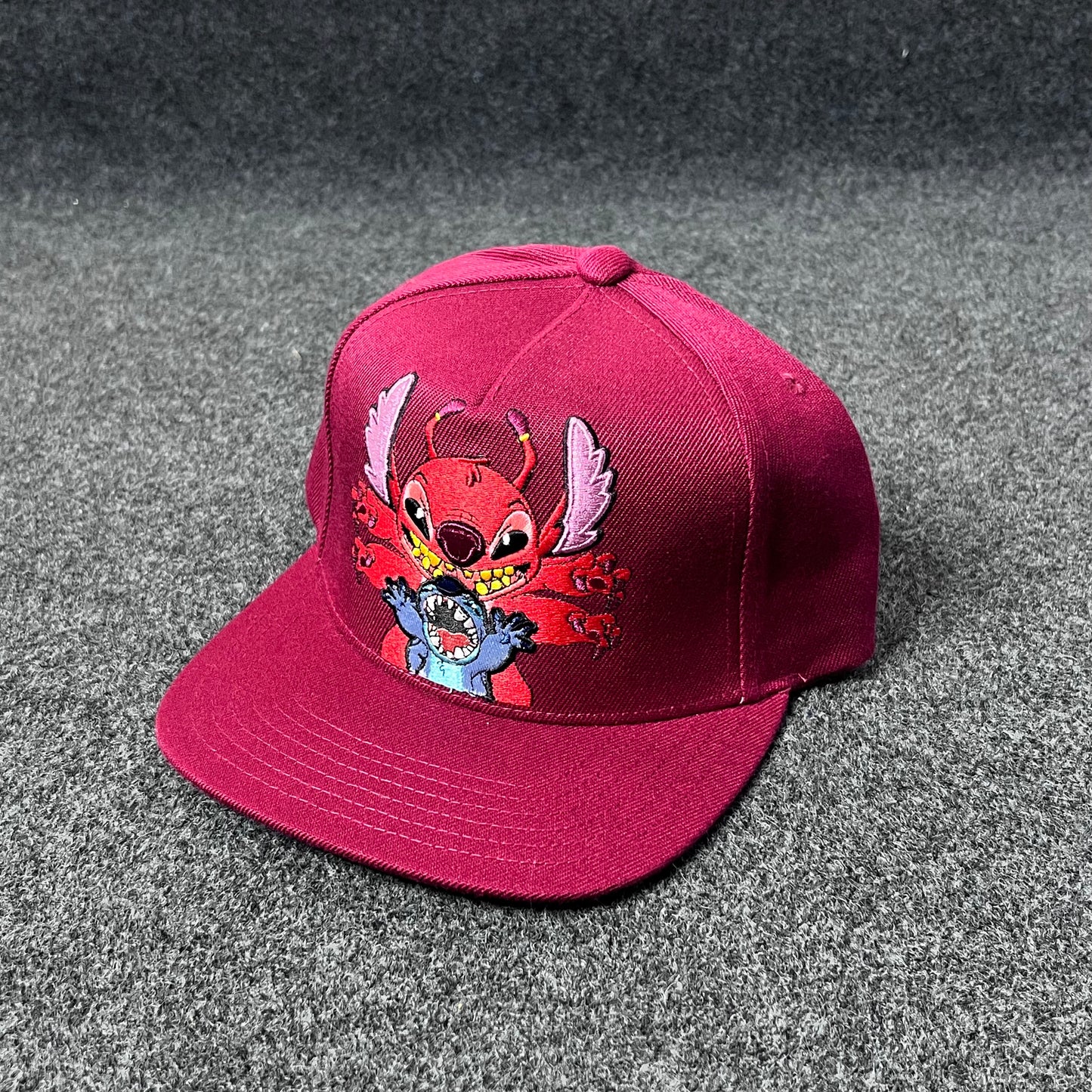 Disney Stitch Flat Brim Snapback Cap.