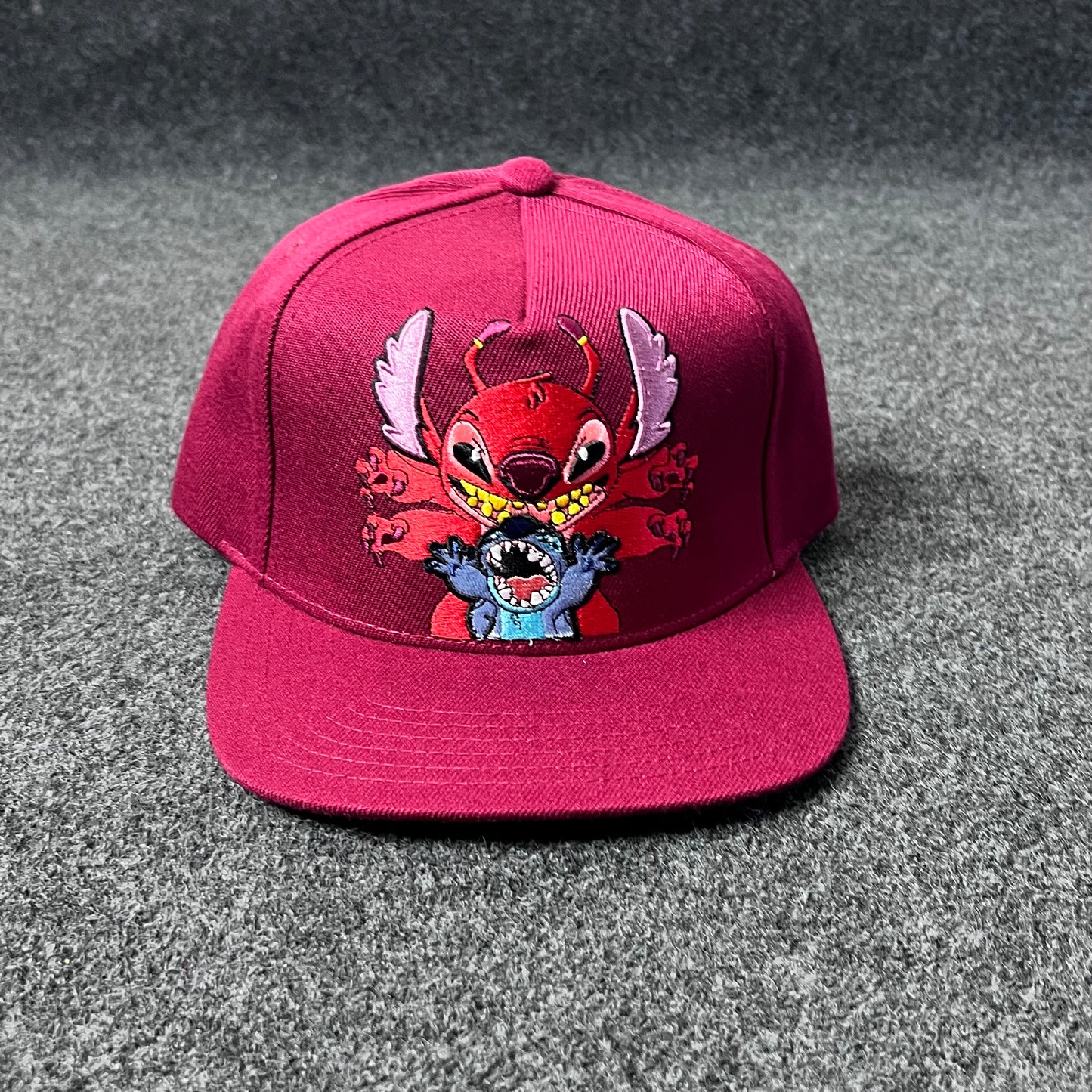 Disney Stitch Flat Brim Snapback Cap.