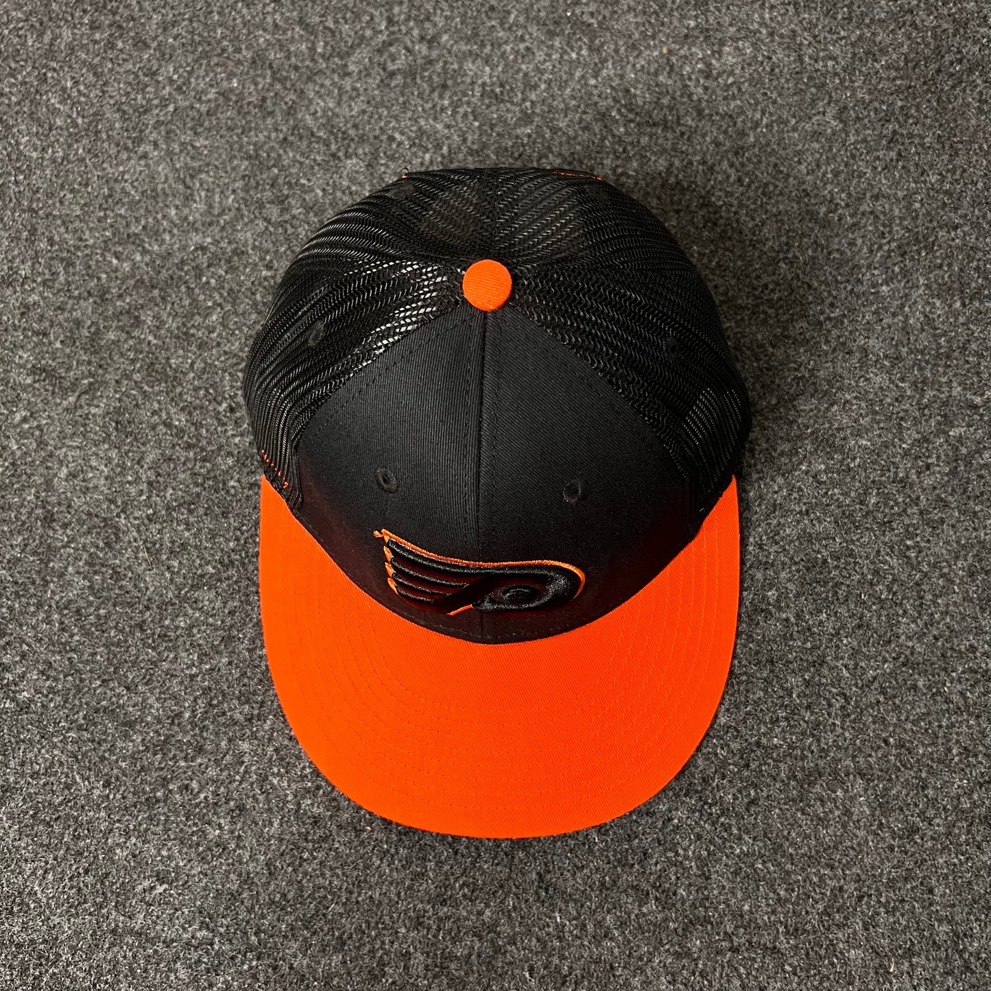 Men's Fanatics Black/Orange Philadelphia Flyers Authentic Pro Rink Snapback Hat. ( KIDS CAP AGE 6-18