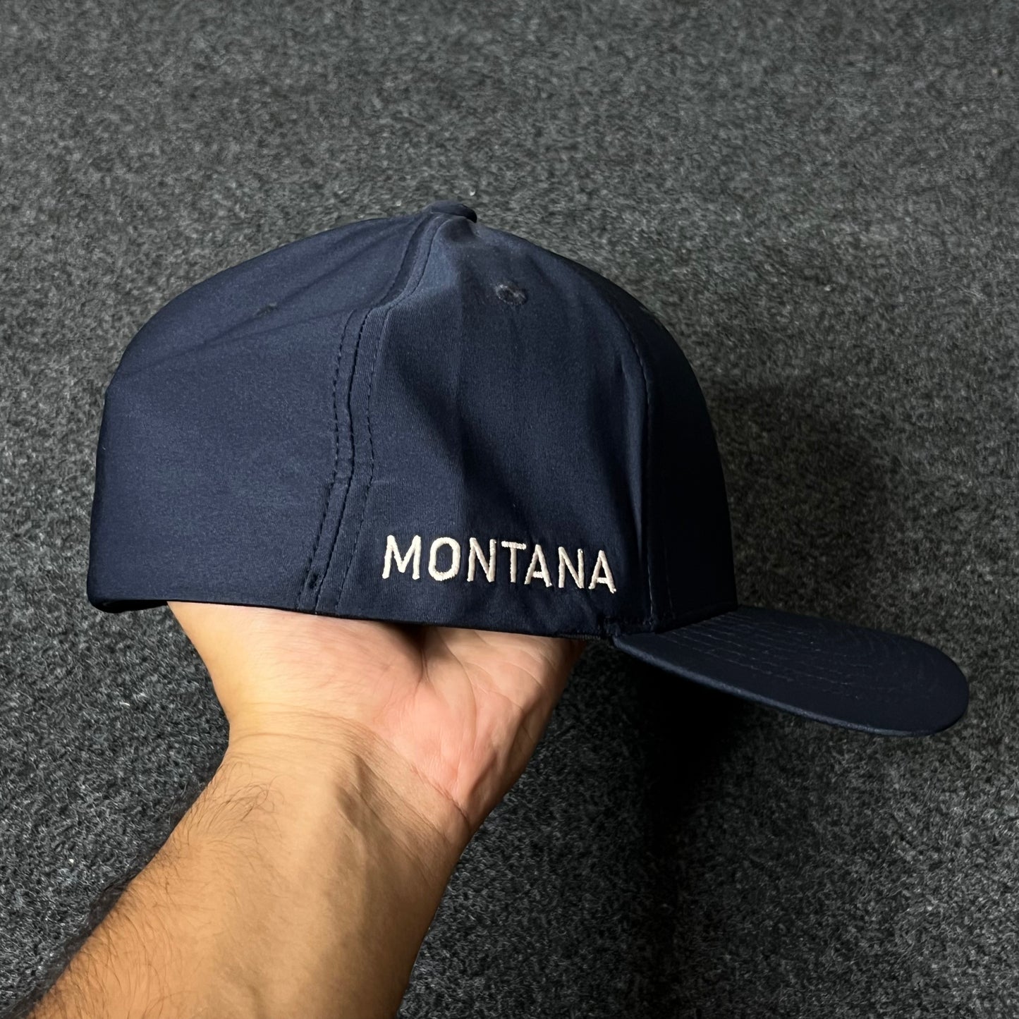 Big Sky Montana themed baseball cap featuring a mountain outline logo Fitted Cap ( XL size )
