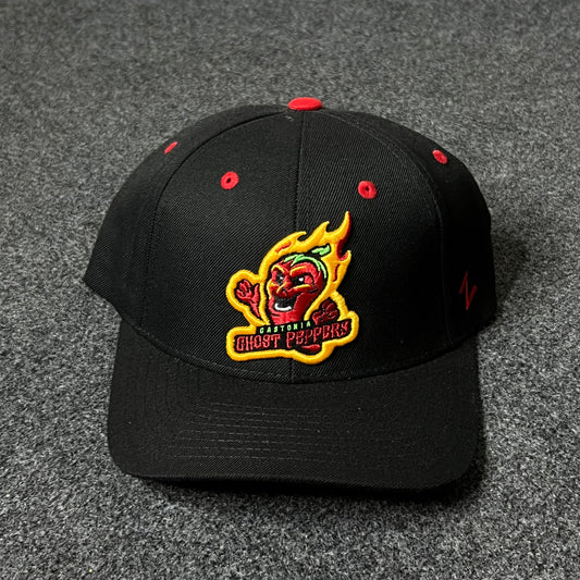 Hot Peppers Black & Red Mascot Cap