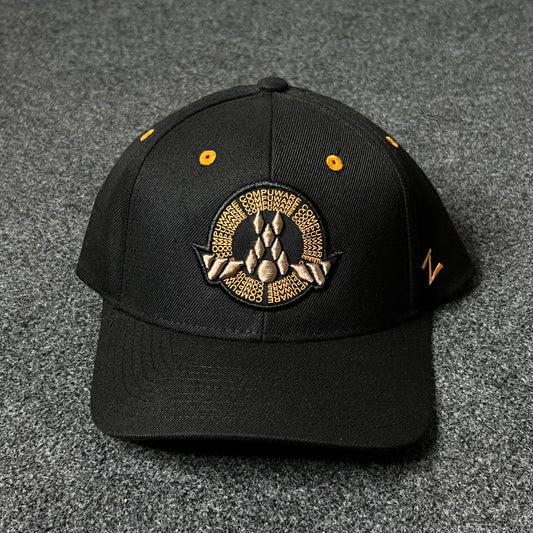 Black & Gold Crest “Q” Cap