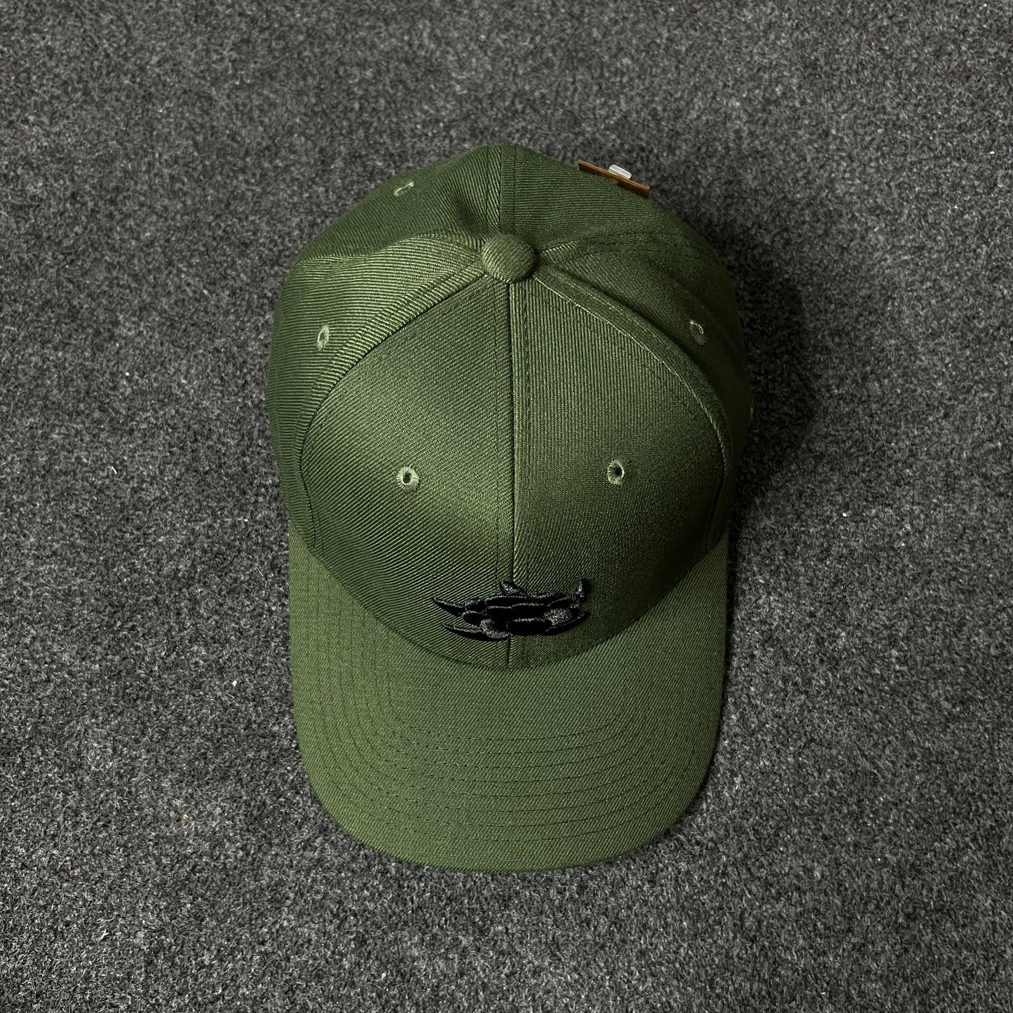 Olive Green Turtle & Rose Cap