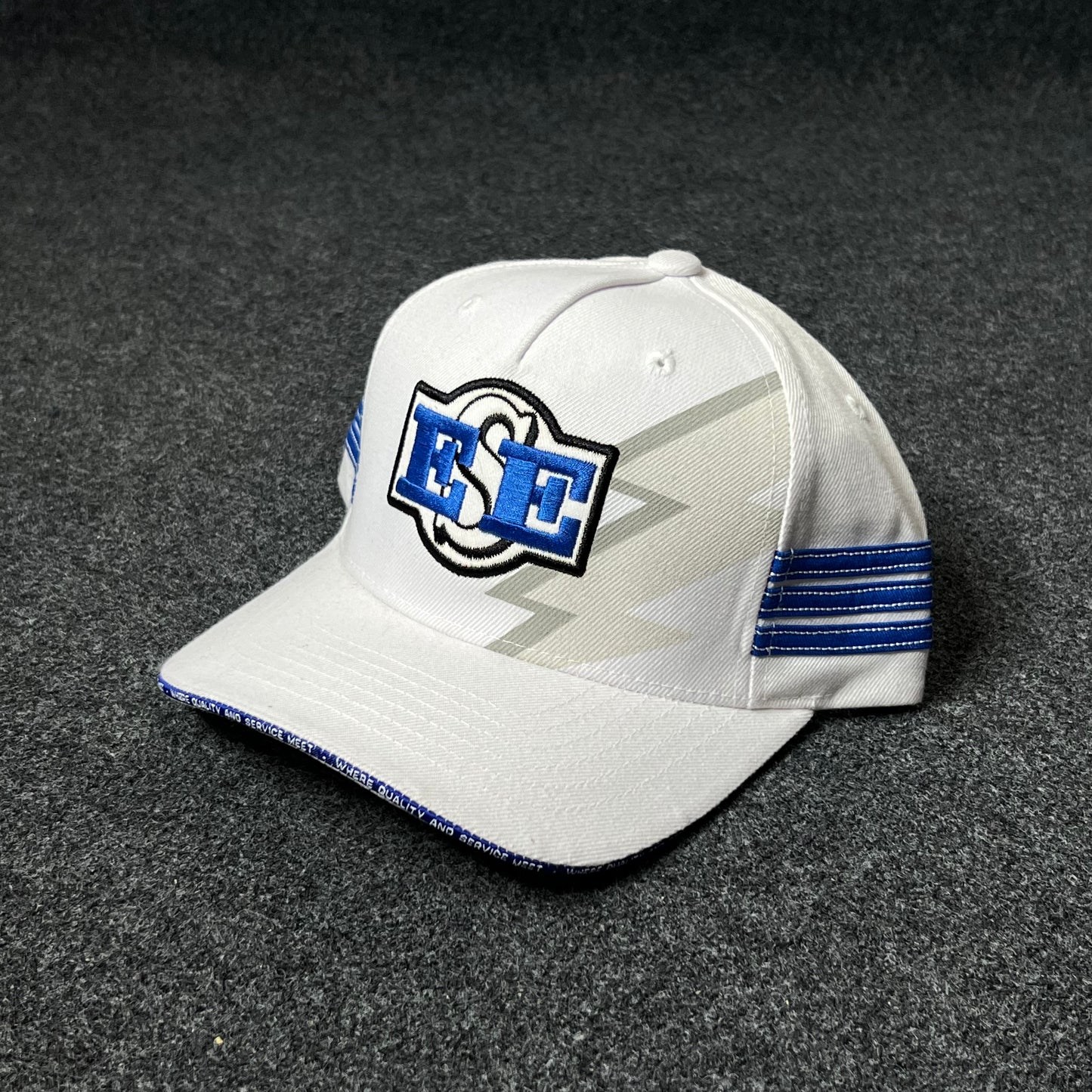 KSE White & Blue Lightning Cap