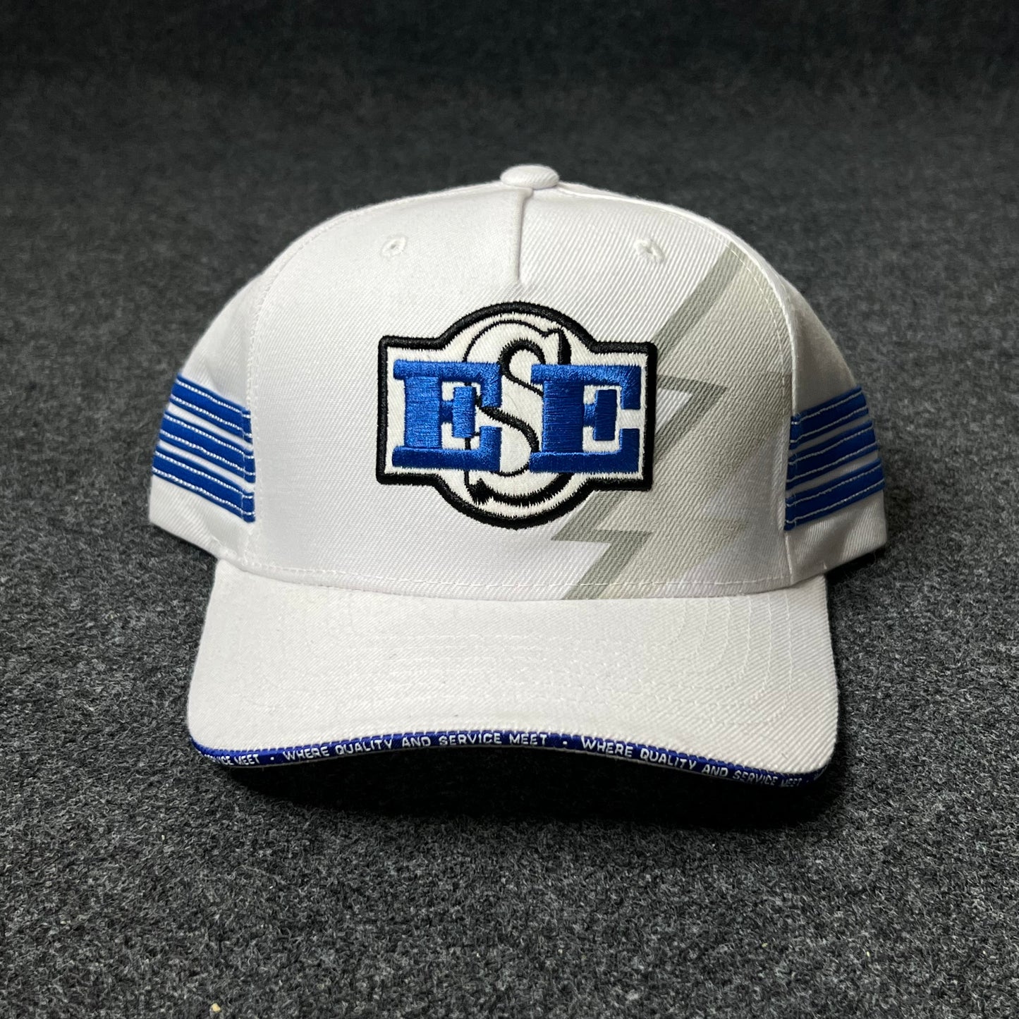 KSE White & Blue Lightning Cap