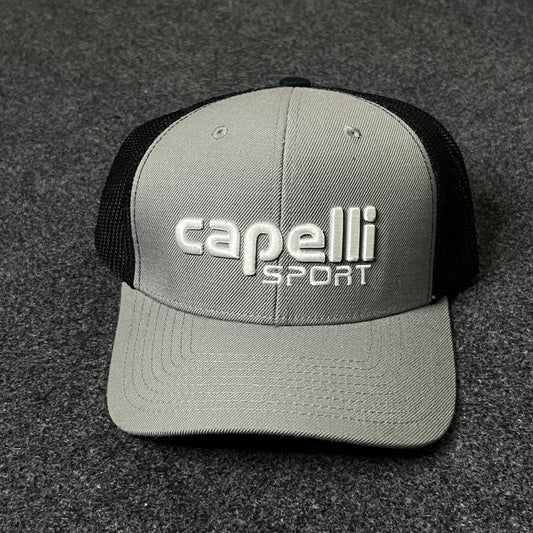 Capelli Sport Mesh Back Trucker Hat – Gray & Black