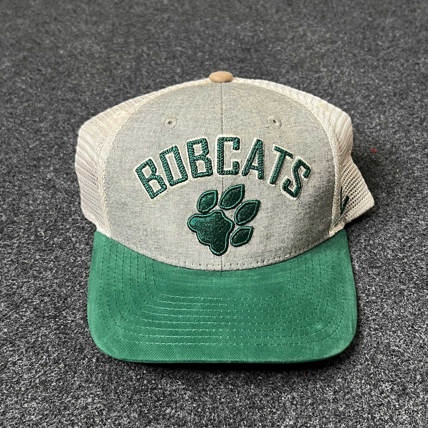 Bobcats Trucker Hat β Green & White Mesh Cap