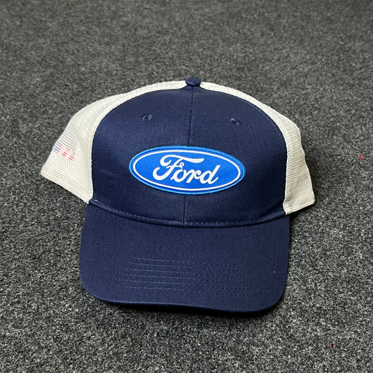 Ford Trucker Hat – Blue & White Mesh Cap
