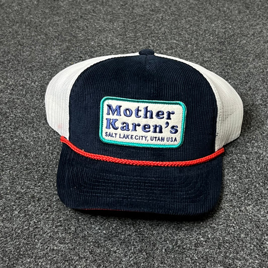 Mother Karen’s Trucker Hat – Retro Navy & White Cap