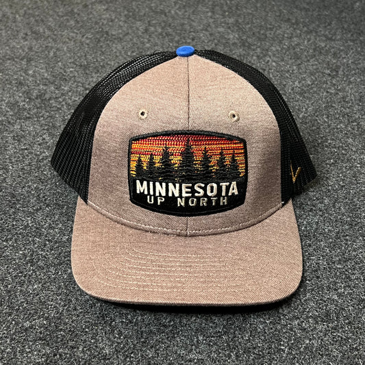 Minnesota Up North Mesh Back Trucker Hat – Gray & Black
