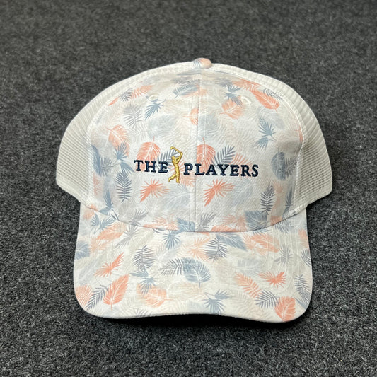 The Players Tropical Mesh Back Trucker Hat – White & Pastel