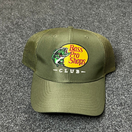 Bass Pro Shops Club Mesh Back Trucker Hat – Olive Green