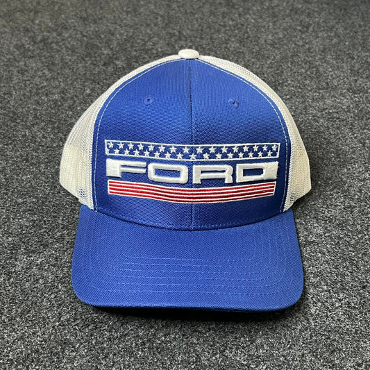 Ford Racing Mesh Back Trucker Hat – Blue & White