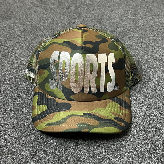 SPORTS Camo Mesh Back Baseball Cap – Green & Brown