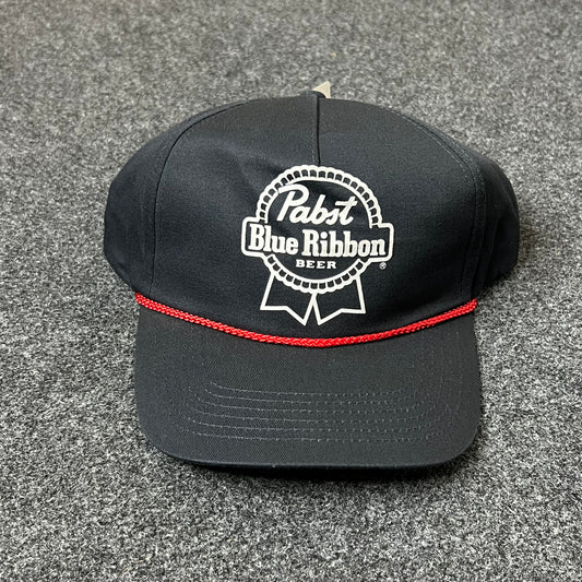 Pabst Blue Ribbon Rope Accent Hat – Black & Red