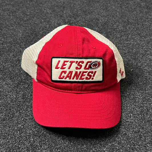 Carolina Hurricanes "Let’s Go Canes!" Trucker Hat – Red & White