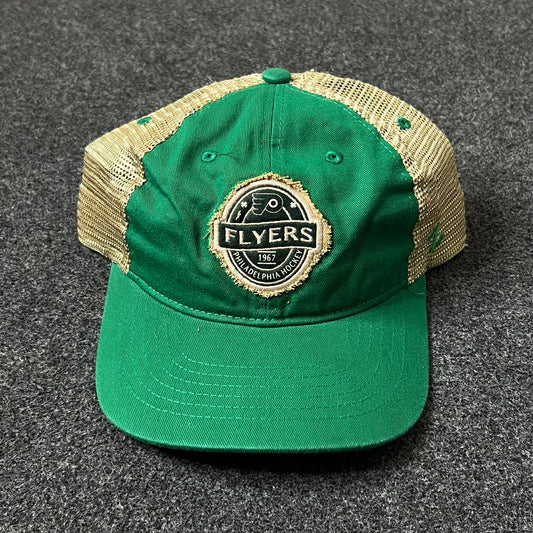Flyers Distressed Baseball Hat – Green & Khaki