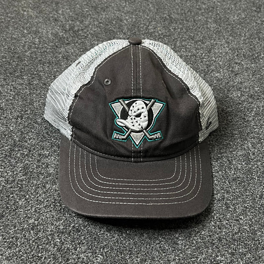 Anaheim Ducks Baseball Hat – Black & White Mesh