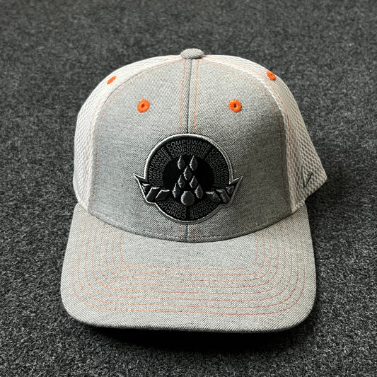 Gray & White Fitted Trucker Cap – Modern Casual Style ( S size )