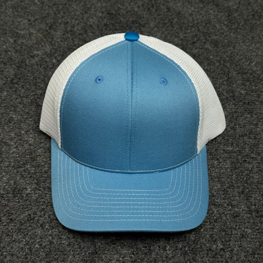 Light Blue and White Mesh Trucker Cap